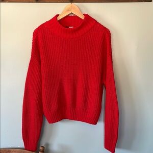 H&M Divided red knit holiday sweater, size L